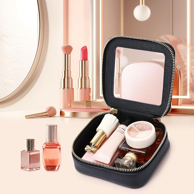 Pinkmik Mini Clear Makeup Bag, Black, MINI-1 | Small Size, Zipper Closure, Cosmetic & Toiletry Case, Purse Organizer, Car Essentials - Image 4