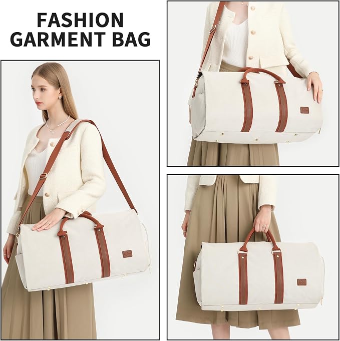 seyfocnia Convertible Carry on Garment Bag for Women, Garment Bags for Travel with Shoe Pouch 2 in 1 Hanging Suitcase Suit Bag for Women Travel Duffle Bag Garment Bag - Image 5