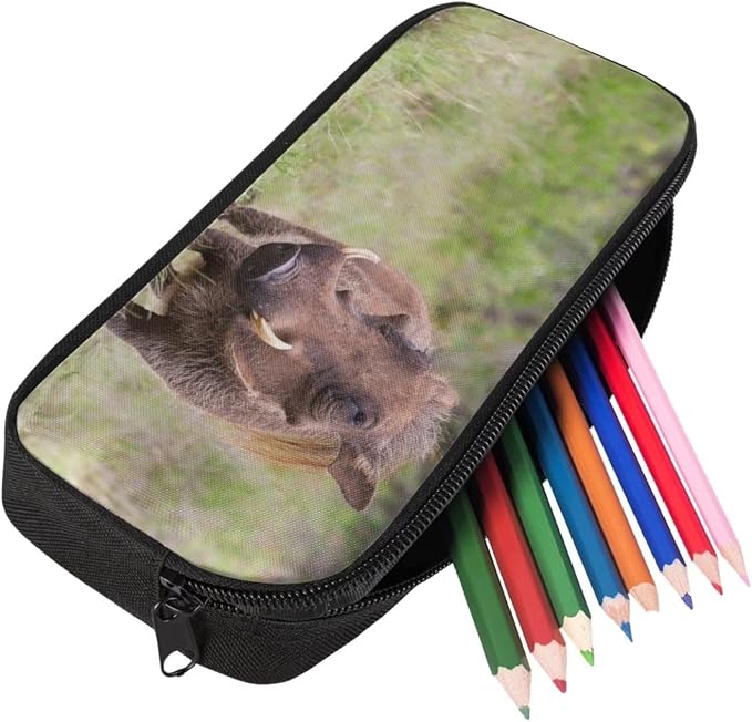 Kids Novelty Animal Backpack and Lunch Box for Boys Girls Student Lightweight 17 Inch School Warthog Backpack with Lunch Bag Pencil Case Kids Comfy Padded Black Large Bookbag - Image 5