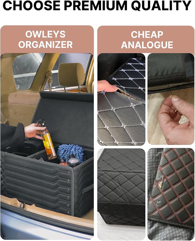 Owleys Car Trunk Organizer For Shoes - Storage Crate For SUV, Sedan Or Truck - Foldable Cargo Bin For Travel Gear & Sports Kits - Practical Holiday Gifts For Drivers (Highway 21.6 inch) - Image 6