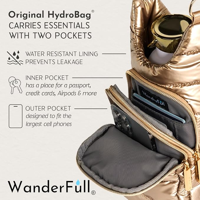 WanderFull Original HydroBag Crossbody Water Bottle Holder with Phone Pocket, Fits Water Bottles up to 32 oz - Image 5