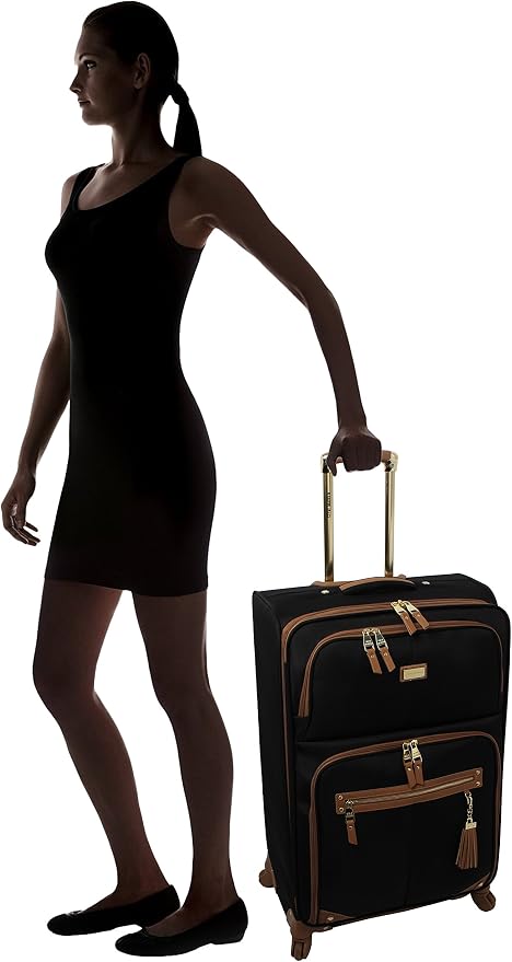 Steve Madden Designer Luggage Collection - 3 Piece Softside Expandable Lightweight Spinner Suitcase Set - Travel Set Includes an Under Seat Bag, 20-Inch Carry on and 28-Inch Checked Suitcase, Harlo - Image 4