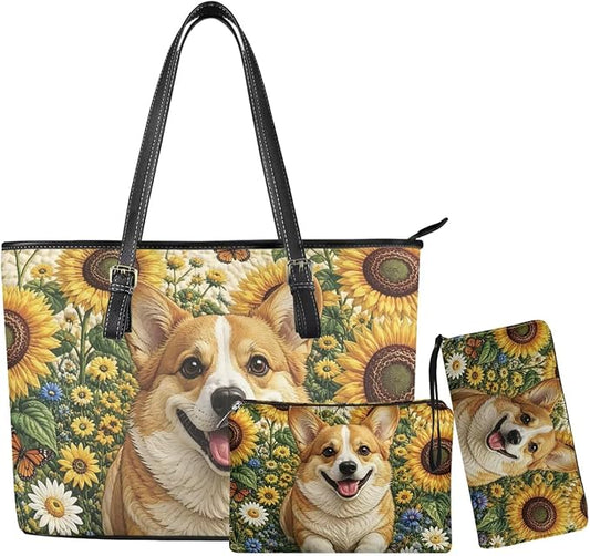 Women Purse Handbags Wallet Sets Leather Shoulder Tote Bag for Women,Top Handle Purse with Wrist Wallet Bag by Unknown