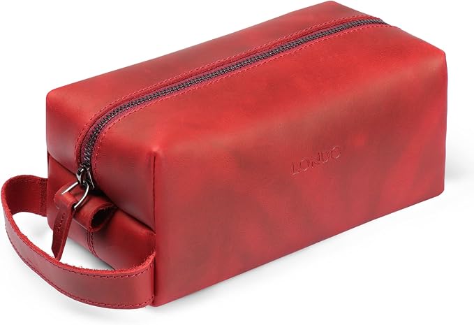 Londo Genuine Leather Travel Toiletry, Makeup, Shaving Organizer Bag - Dopp Kits - Unisex by Londo