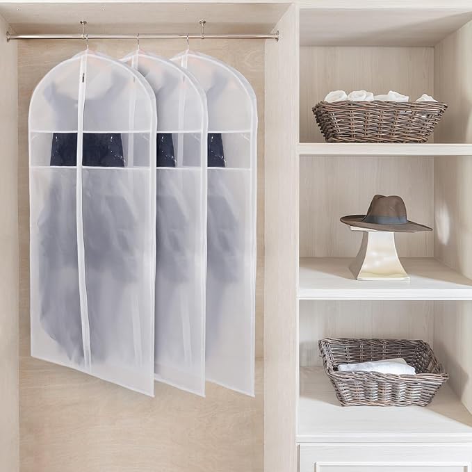 Zilink Clear Suit Coat Bags for Storage 50-inch Dress Bags for Hanging Clothes with 3" Gusset Suit Cover Bag for Coat, Dress Closet Storage - Image 3
