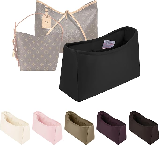 Purse Organizer for LV All In GM, Black | Tailored Fit, Multiple Pockets, Lightweight Satin, Purse Essentials, Ideal for Travel, Shopping, and Daily Use by KINGSINBAG