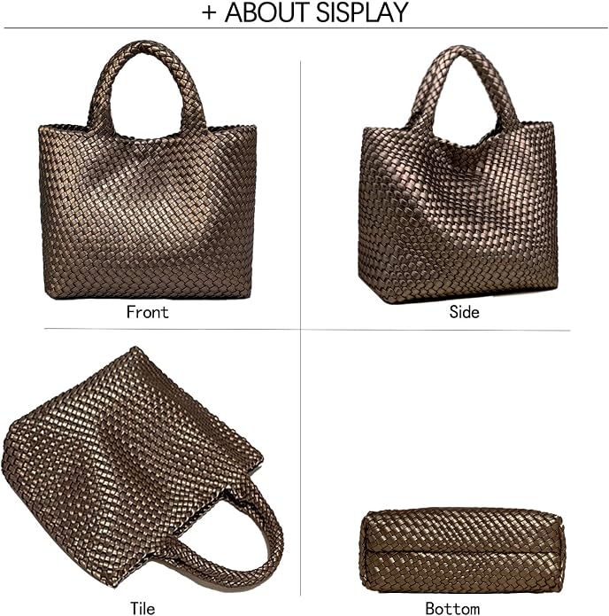 JINMANXUE Fashion Woven Bag Shopper Bag Travel Handbags and Purses Women Tote Bag Large Capacity Shoulder Bags - Image 7
