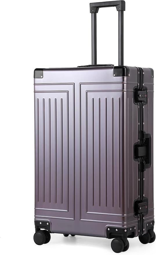 All Aluminum Magnesium Carry On Luggage，Cut from Whole Aluminum Sheet，22x14x9 Airline Approved ，（3rd Generation，Premium Magnesium Metal zipperless suitcase ） (grey, 28inch) by KANGSHILU
