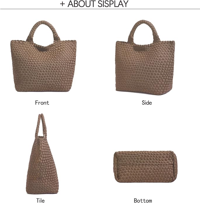 JINMANXUE Woven Hobo Bag For Women Neoprene Tote Bag Large Capacity Handbag Patchwork Handmade Casual Shoulder Bags - Image 5