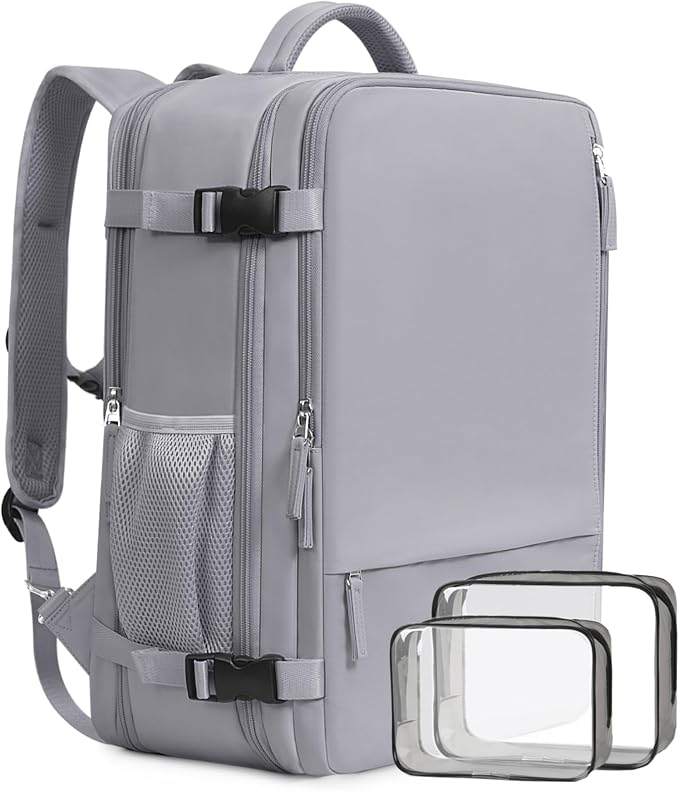 Beraliy Travel Backpack, Personal Item Bag Ailrline Approved, 17.3 Inch Laptop Backpack, Carry On Travel Bag, Hiking Backpack, Casual Backpack, Grey by Beraliy