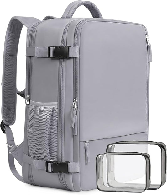 Beraliy Travel Backpack, Personal Item Bag Ailrline Approved, 17.3 Inch Laptop Backpack, Carry On Travel Bag, Hiking Backpack, Casual Backpack, Grey by Beraliy