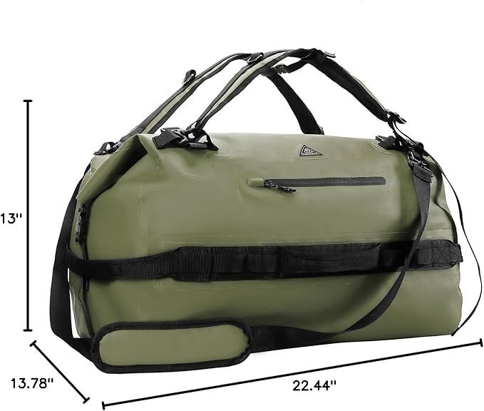 Haimont IPX7 Waterproof Roll-Top Dry Duffel Backpack | 60L/90L Sizes, 500D Tarpaulin, Welded Seams, Mesh Pockets, Boating & Kayaking - Image 10