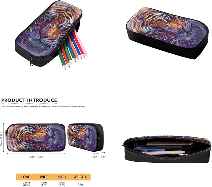 Tiger Backpack for Kids Girls Backpack with Lunch Box Water Bottle Holder and Soft Pencil Case 4PCS Bookbag with Front Pocket 17 inch Sturdy School Bag with Side Pocket for Elementary Girls - Image 5