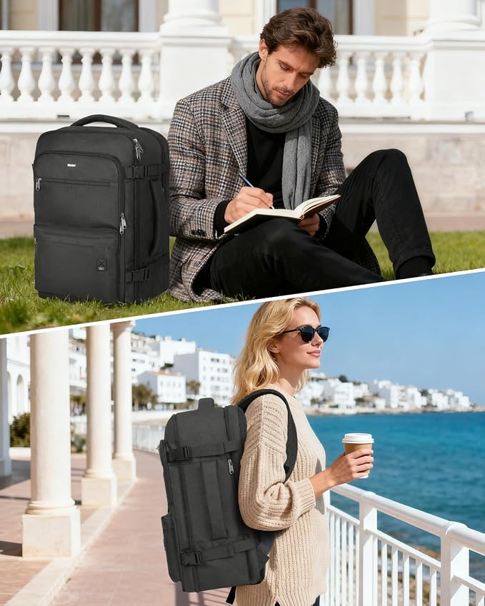WANDF Travel Backpack For Spirit Airlines Personal Item Bag 18x14x8 with Wet Pocket, 17 Inch Laptop Backpack for Men Women | Frontier Airline Underseat Fit, Fits 17" Laptop, 180°Opening, Travel Backpack - Image 2