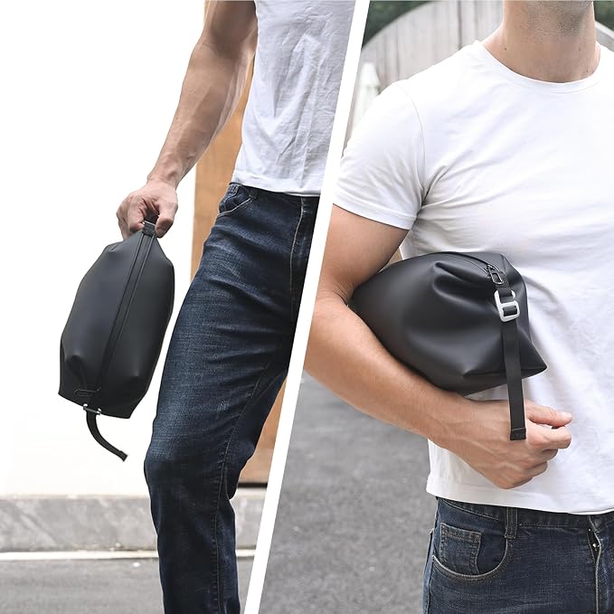 6"x 9.84" 4.5L Large Silicone Toiletry Bag,Waterproof Leakproof Foldable Travel Organizer,Dopp Kit Alternative for Men & Women,Black - Image 8