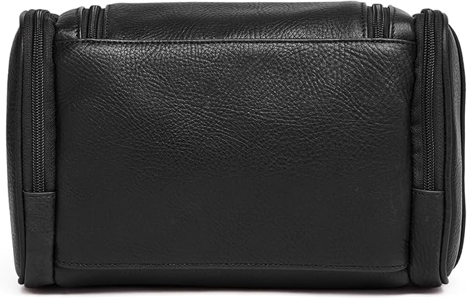Leatherology Premium Ebony Small Hanging Toiletry Kit – Compact Leather Travel Organizer with Interior Zip Pockets, Mesh Pouches & Hanger | Full-Grain Leather Toiletry Bag for Men & Women - Image 5