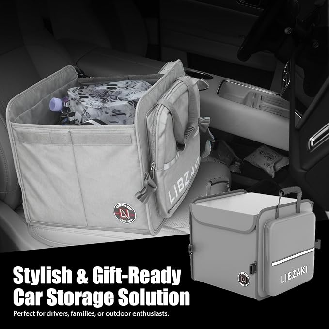 LIBZAKI Car Trunk Storage Organizer, Collapsible Trunk Storage Box for Car Truck SUV-Gray - Image 5