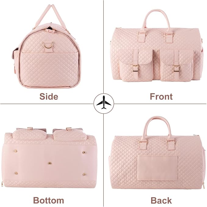 seyfocnia Convertible Carry on Garment Bag for Women, Garment Bags for Travel with Shoe Pouch 2 in 1 Hanging Suitcase Suit Bag for Women Travel Duffle Bag Garment Bag - Image 5