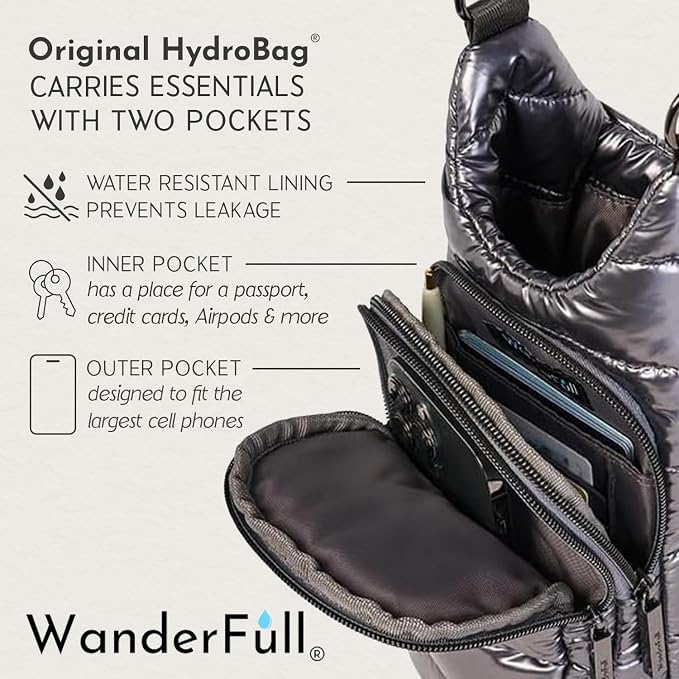 WanderFull Original HydroBag Crossbody Water Bottle Holder with Phone Pocket, Fits Water Bottles up to 32 oz - Image 5