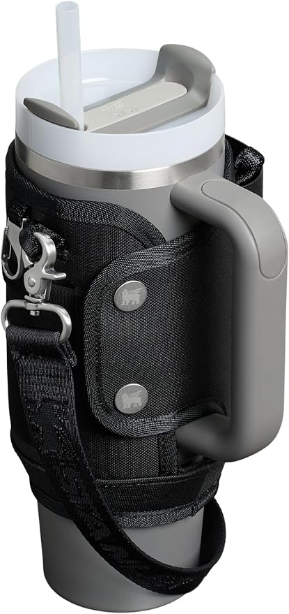 STANLEY All Day Quencher Carry All for 30 oz Tumbler with Handle | Crossbody Bag with Phone Holder Pocket, Card Sleeve & Detachable Strap | Water Bottle Carrier Bag | BPA-Free | Black - Image 2