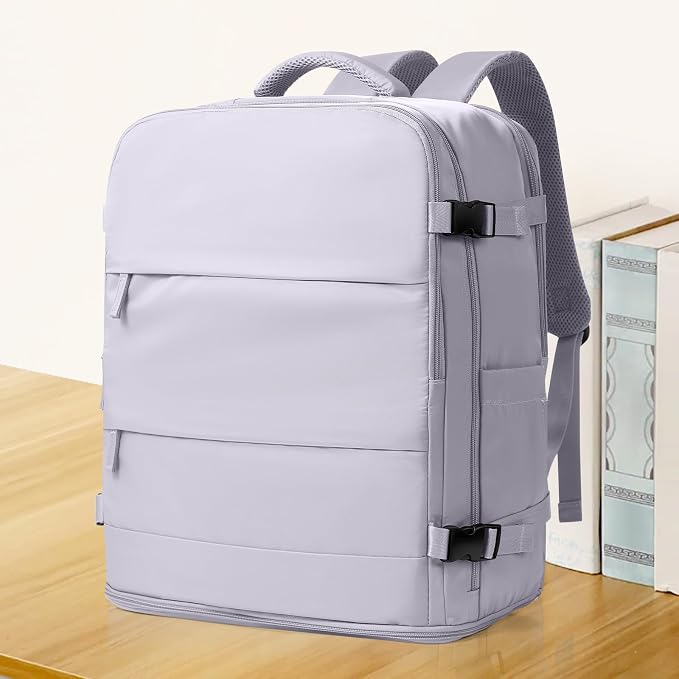 coowoz Large Travel Backpack Carry On for Women Man Gym Backpack with Laptop Compartment Mochila de Viaje Teacher Personal Item Backpacks Rucksack Airplane Accessories Must Haves Purple - Image 2