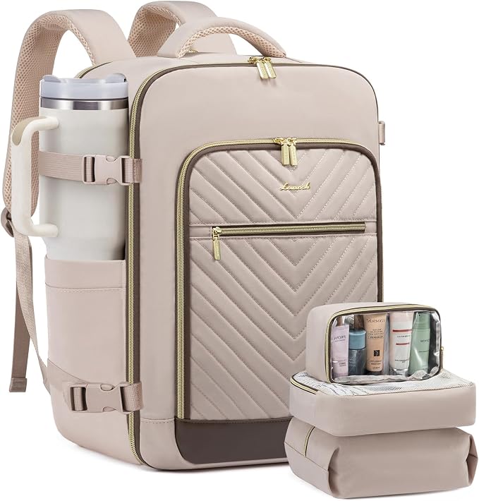 LOVEVOOK Travel Backpack For Women,40L Carry On Backpack Flight Approved,TSA Personal Item Travel Bag Fits 17 Inch Laptop,Business Weekender Overnight Daypack with Toiletry Bag and 2 Packing Cubes by LOVEVOOK