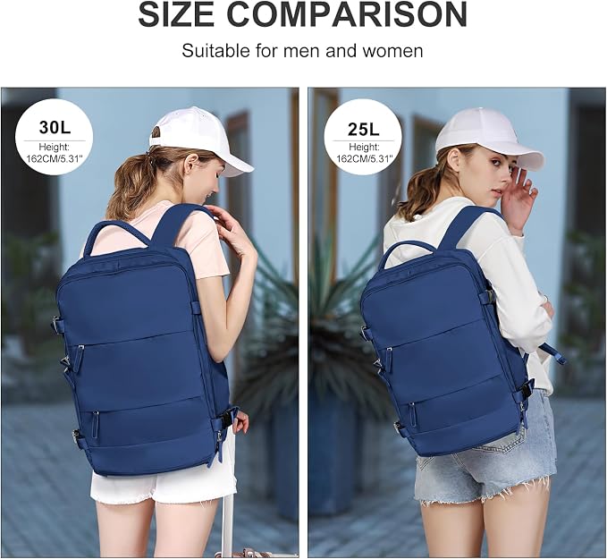 coowoz Large Travel Backpack For Women Men,Carry On Backpack Flight Approved,Hiking Backpacks Outdoor Rucksack Casual Daypack Travel Bag Essentials Personal Item Backpack (Royal Blue L) - Image 7