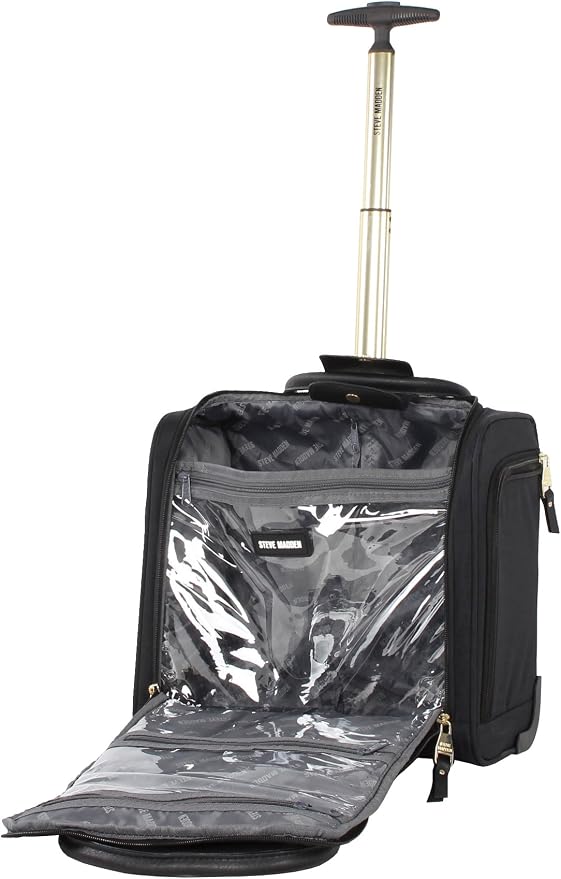 Steve Madden Designer Luggage Collection - 3 Piece Softside Expandable Lightweight Spinner Suitcase Set - Travel Set Includes an Under Seat Bag, 20-Inch Carry on and 28-Inch Checked Suitcase, - Image 7