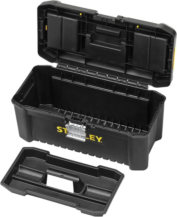 STANLEY Essential Tool Box (16in), Durable Storage Solution with Removable Tote Tray and Organisers, for Parts and Tools Storage, STST1-75518 - Image 9