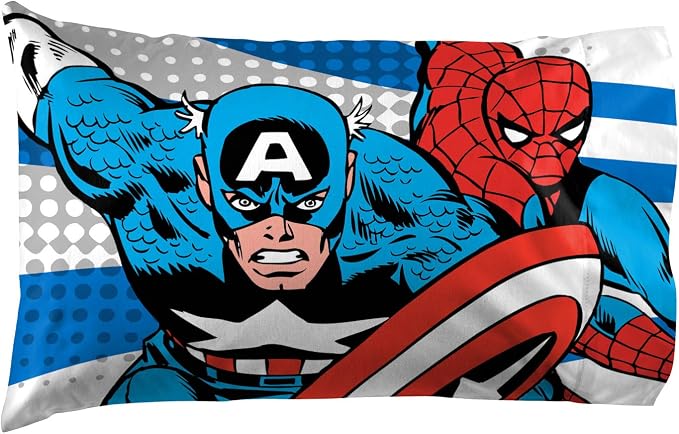 Jay Franco Kids Sheet Set with Fitted, Flat Sheets & Pillow Cover - Ultra-Soft Bedding with Pillowcase for Room Decor, White - Avengers, 3 Piece Twin - Image 4