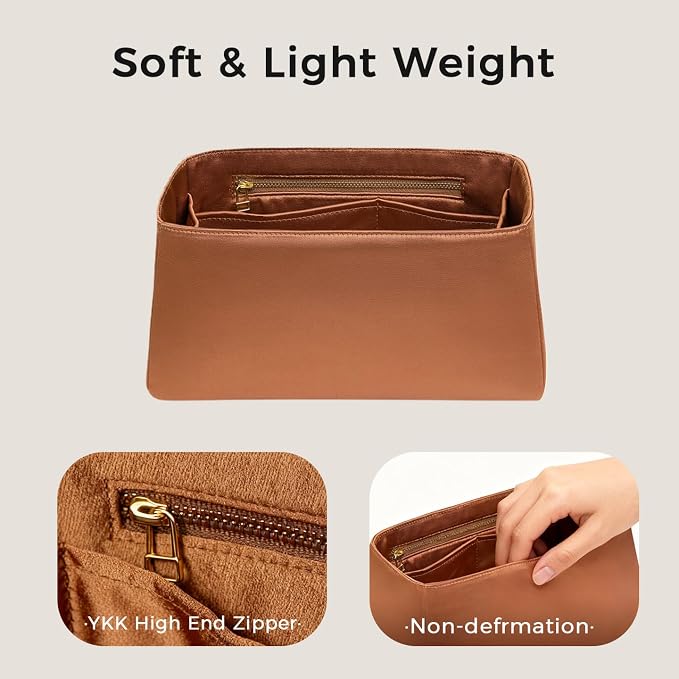 ZTUJO Silky Purse Organizer For Birkin, Luxury Purse Organizer Insert (Gold, BK30) - Image 2