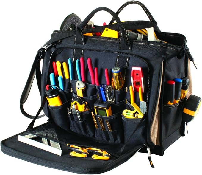 Custom Leathercraft1539 Multi-Compartment 50 Pocket Tool Bag - Image 4