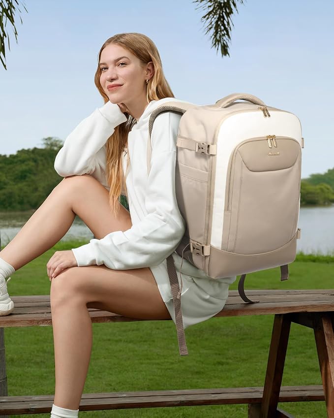 LOVEVOOK 40L Travel Backpack for Women Men, Large Carry on Backpack for Airplanes TSA Personal Item Travel Bag fits 15.6" Laptop, Waterproof Weekender Essentials Airline Approved with 2 Packing Cubes - Image 2