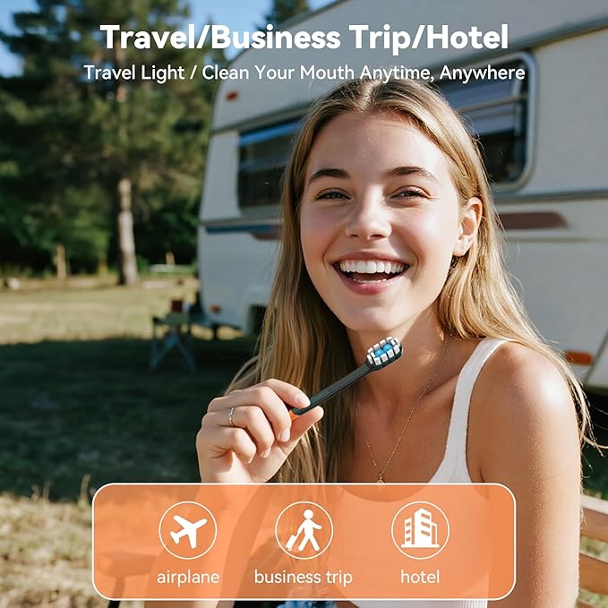 24Pack Disposable Toothbrush with Pre-Pasted Toothpaste 5-in-1 Mini Travel Toothbrush Deep Clean with Toothpick, Flosser, Tongue Scraper for Superior Oral Hygiene, Individually Wrapped