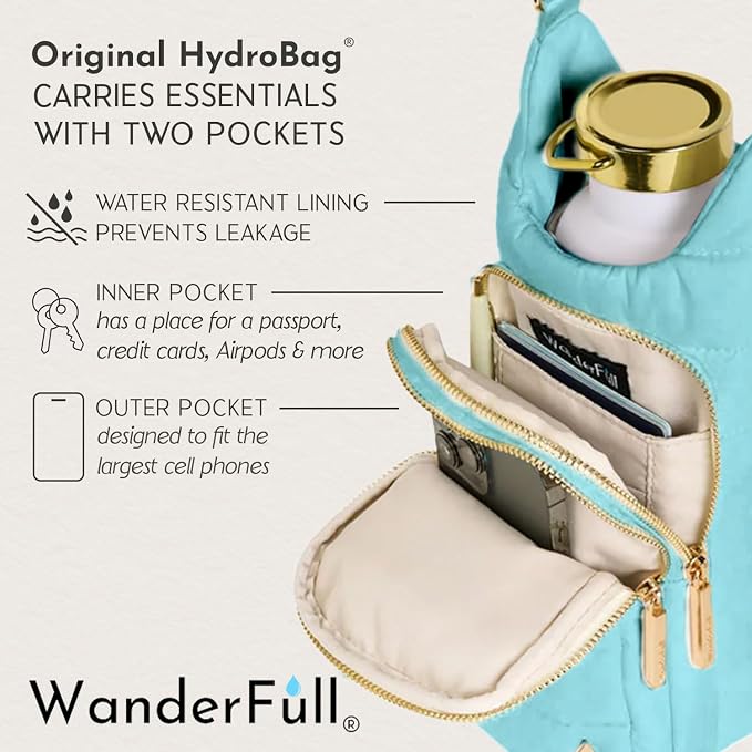 WanderFull Original HydroBag Crossbody Water Bottle Holder with Phone Pocket, Fits Water Bottles up to 32 oz - Image 6