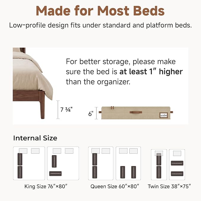 StorageWorks Large Under Bed Storage Containers with Handles and Label Holder, 2 Pack Ultra-thick Fabric Underbed Bins, Closet Organizer for Clothes, Blankets, Sweater - Image 6