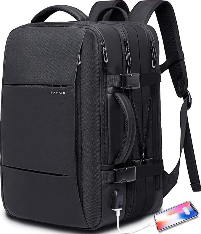 35L Travel Backpack,Flight Approved Carry On Backpack for International Travel Bag, Water Resistant Durable 17-inch Laptop Backpacks,Large Daypack Business Weekender Luggage Backpack for Men Women by BANGE