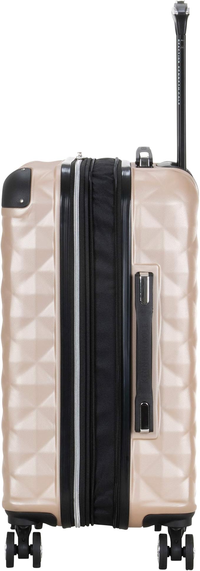 Kenneth Cole REACTION Diamond Tower Collection Lightweight Hardside Expandable 8-Wheel Spinner Travel Luggage, Rose Champagne, 3-Piece Set (20", 24", & 28") - Image 4