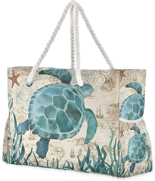 senya Large Beach Shoulder Bags Canvas Tote Water Resistant for Gym Travel Daily by senya
