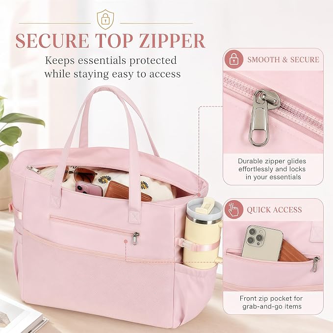 Bluboon Waterproof Beach Tote Pool Bags for Women Ladies Extra Large Carry On Bag With Wet Compartment for Weekender Travel - Image 7