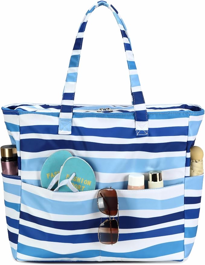 Bluboon Waterproof Beach Tote Pool Bags for Women Ladies Extra Large Carry On Bag With Wet Compartment for Weekender Travel by BLUBOON