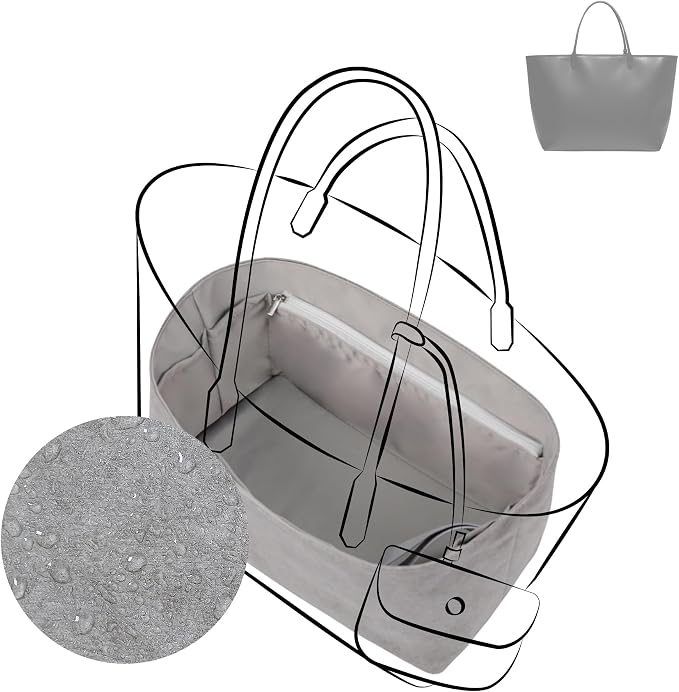 DGAZ Lightweight Purse Organizer Insert for GYARD-Anjou/Artois/SaintLouis Bags,silk and DupontPaper handbag inner for Luxury Bag(Gris Mouette,SaintLouisGM) by DGAZ