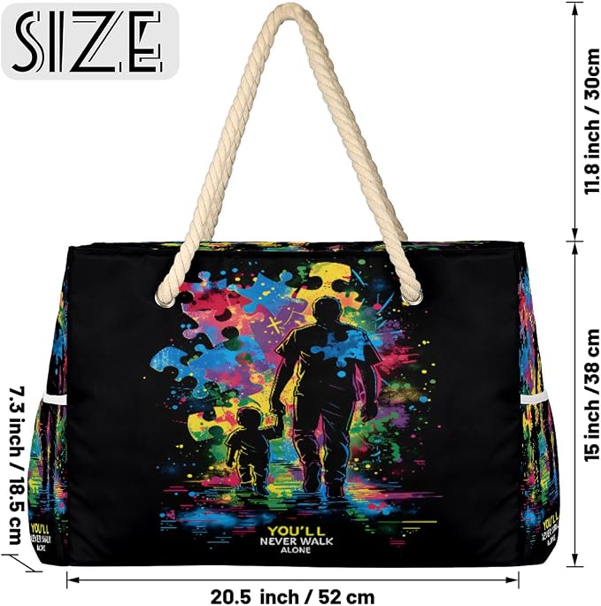 Large Beach Bag with Zipper Beach Bags for Women Water Resistant Swim Pool Bag - Image 4