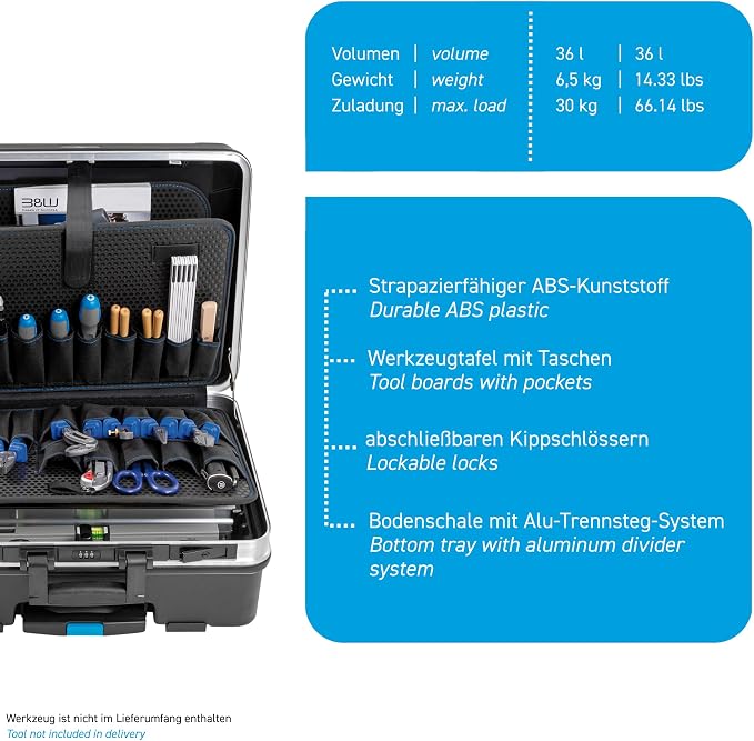 B&W International GO Portable Wheeled Rolling Tool Case Box with Pocket Boards, Black - Image 3