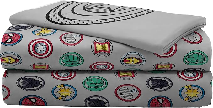 Marvel Avengers Iron Man Twin Comforter Set 5 Piece Kids Bedding, Multi | Hulk Captain America Thor, Bed in a Bag, Comforter Sheets Sham Pillowcase, Soft Microfiber, Machine Washable, Boys Gift - Image 8