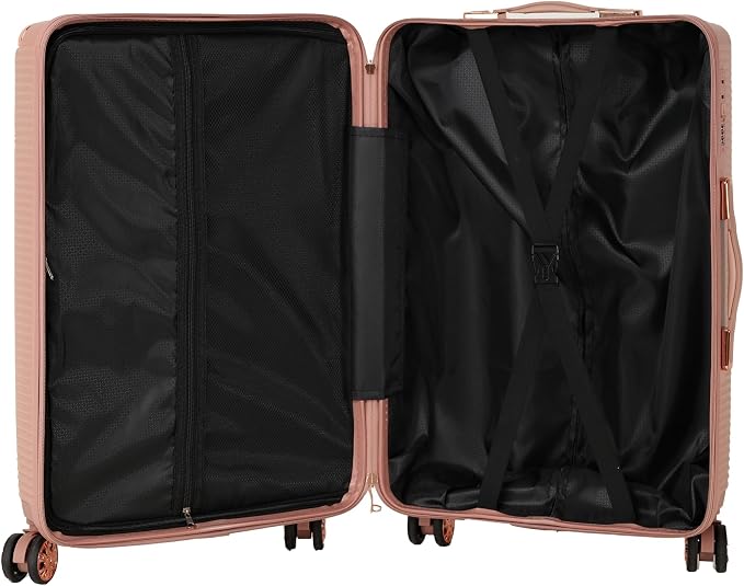 Merax Luggage Sets 4 Piece with Cosmetic Case TSA Lock, Hardside ABS Carry On Suitcase with YKK Zippers Lightweight Rolling Travel Luggage Sets with Spinner Wheels,14+20+24+28 IN,Rose Gold - Image 5