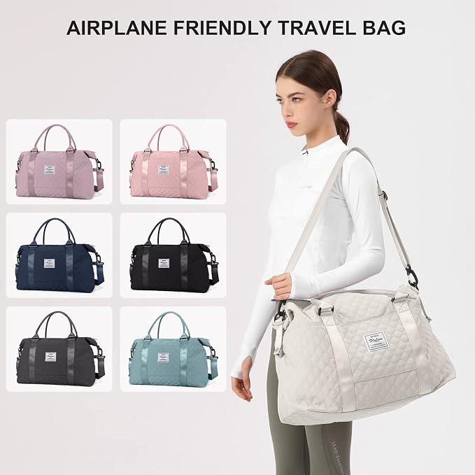 Travel Duffel Bag, Carry On Overnight Weekender Bags for Women | Travel Bag with Wet Pocket & Trolley Sleeve, For Spirit Airlines 18x14x8 Personal Item Bag - Image 2