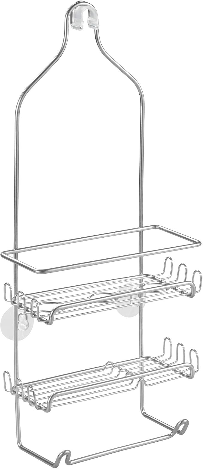 iDesign Steel Hanging Shower Caddy Organizer, The Milo Collection – 9” x 4.5” 21.25”, Silver by iDesign