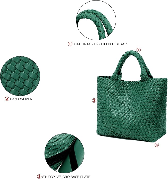 JINMANXUE Fashion Woven Bag Shopper Bag Travel Handbags and Purses Women Tote Bag Large Capacity Shoulder Bags - Image 5