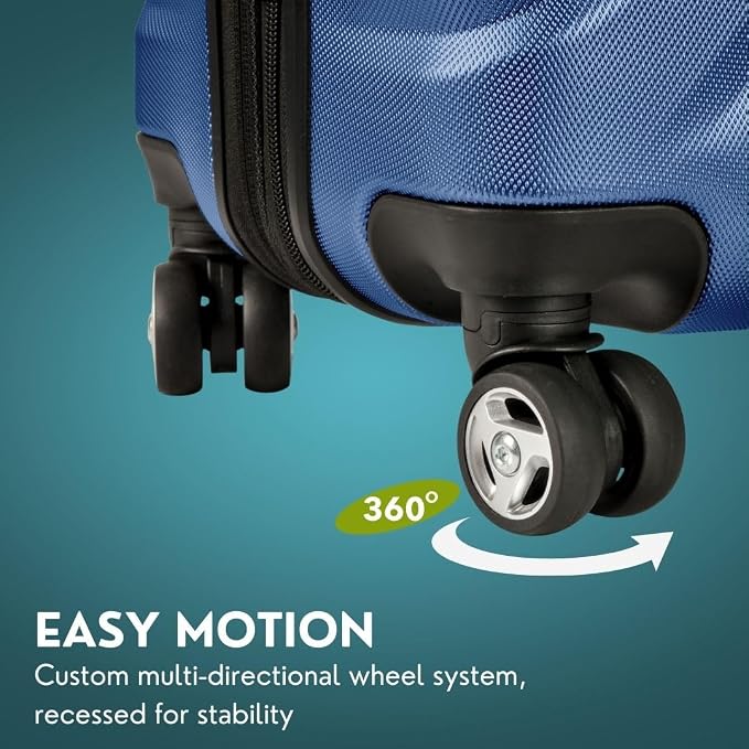 Skyway Nimbus 4.0 Expandable, Durable Hardside, 4 Wheel Spinner, Lightweight Suitcase, Unisex, Stylish, Maritime Blue, Carry-On 20-Inch - Image 3
